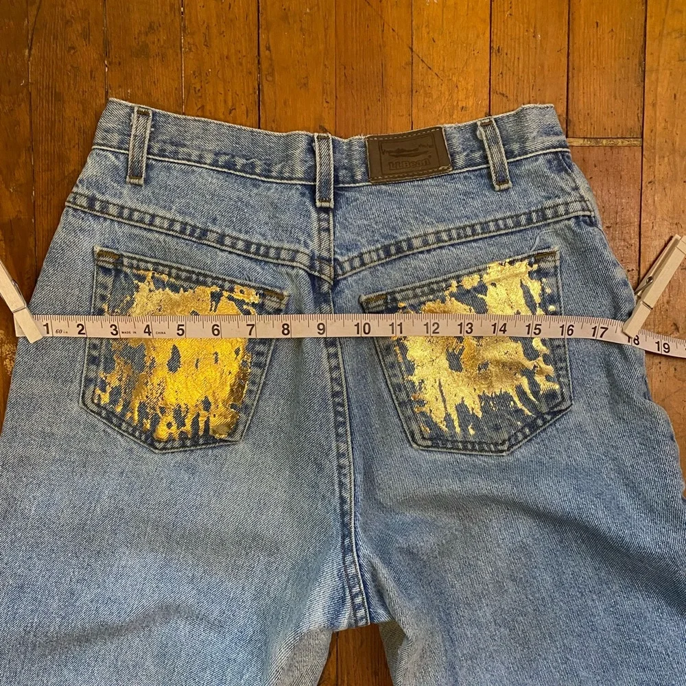 Distressed Metallic Coated Denim Jeans - Picture 8 of 8
